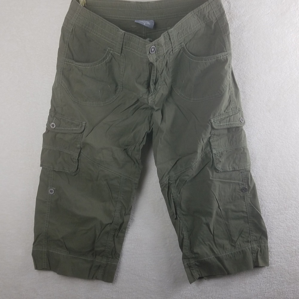 Kuhl Womens Olive Green‎ Cargo Capri Pants Hiking Utility Outdoor Size 8